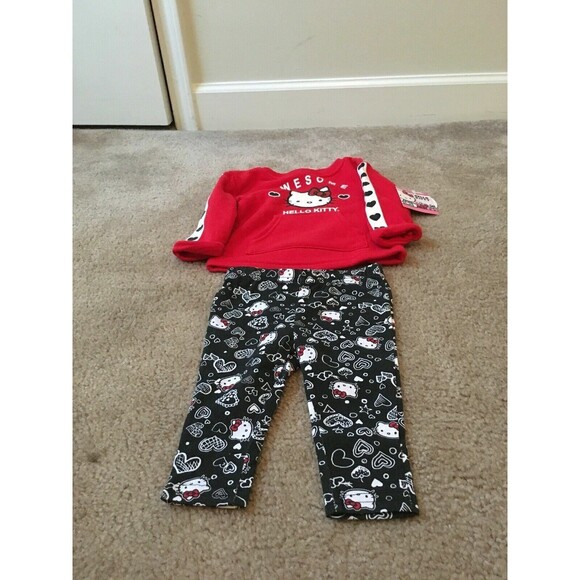 2 Piece Hello Kitty Baby Girls Set Outfit Shirt Leggings Size 18 Months - Picture 1 of 9
